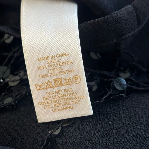 Kate Spade Sequin Fringe Mini Dress Black Size 8 - Picture 6 of 7